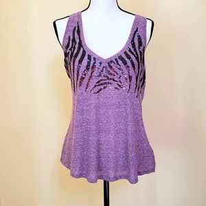 Express Animal Print Sequin Tank ~